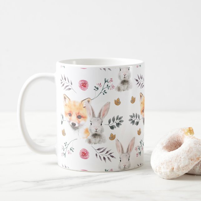 Bunny and Fox Coffee Mug (With Donut)