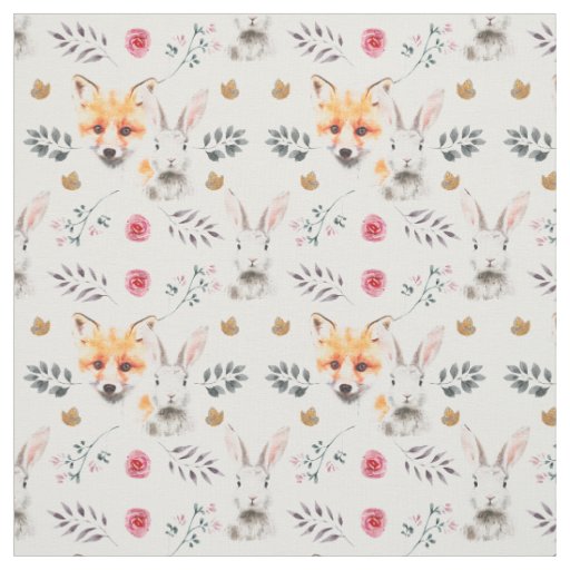 Bunny and Fox Fabric