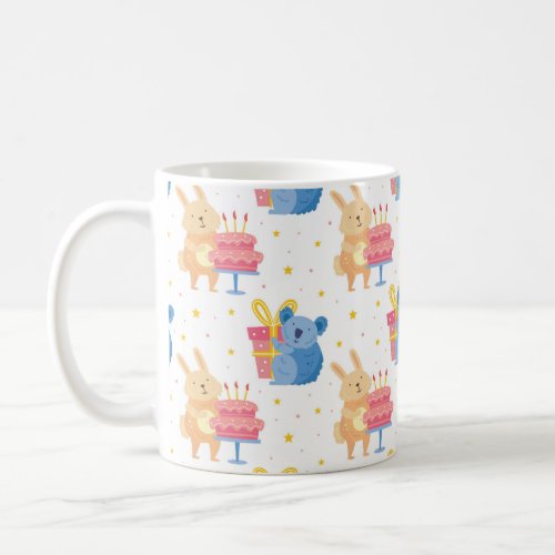 Bunny And Koala Bear On Children Birthday Party Coffee Mug