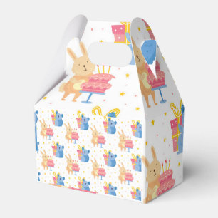 Bunny And Koala Bear On Children Birthday Party Favor Boxes