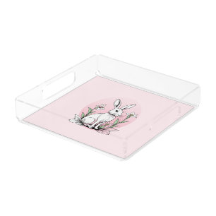Bunny and Lilies Acrylic Tray