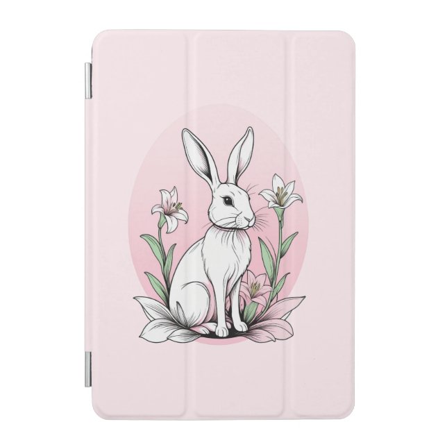 Bunny and Lilies iPad Mini Cover (Front)