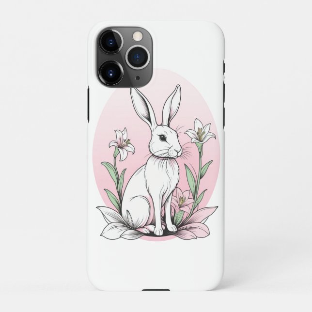 Bunny and Lilies iPhone Case (Back)