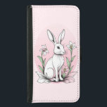 Bunny and Lilies Samsung Galaxy S5 Wallet Case<br><div class="desc">Cute Bunny and Lilies - Easter</div>