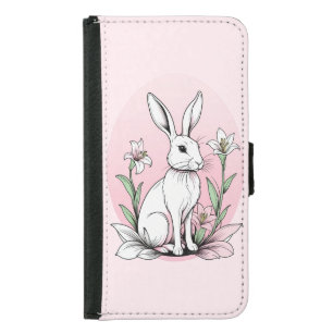 Bunny and Lilies Samsung Galaxy S5 Wallet Case