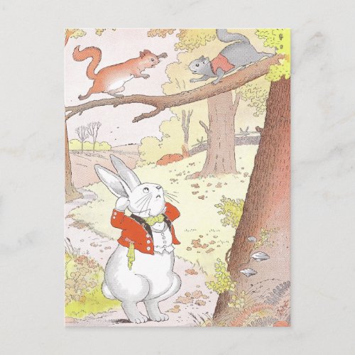 Bunny and Noisy Squirrels Postcard