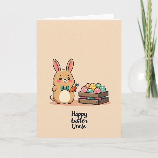 Bunny And Patterned Eggs Card (Front)