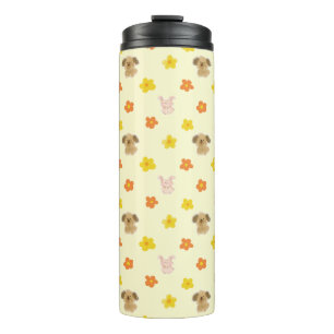 Bunny and puppy pattern thermal tumbler