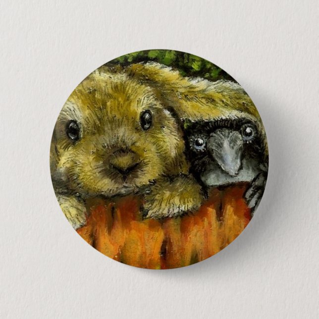 Bunny and raven button (Front)