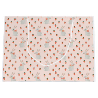 Bunny and Strawberry Birthday Party Large Gift Bag