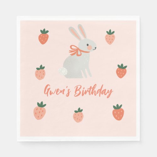 Bunny and Strawberry Napkins