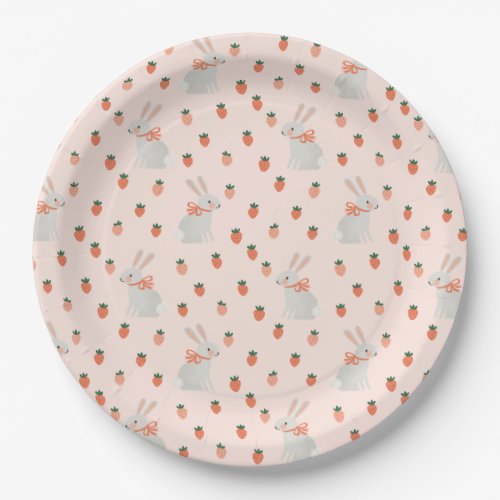 Bunny and Strawberry Paper Plates