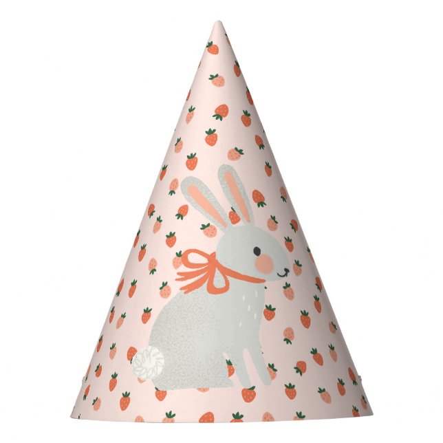 Bunny and Strawberry Party Hat (Front)