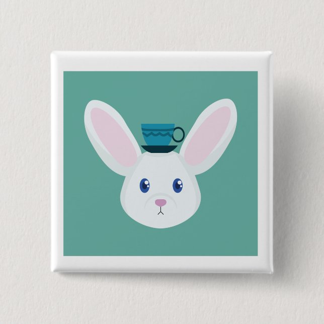 Bunny and Tea Button (Front)