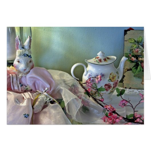 Bunny And Teapot Cards (Front Horizontal)