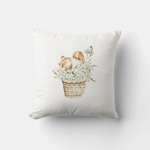 Bunny and the Butterfly Throw Pillow