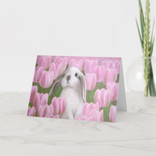 Bunny and Tulip Greeting Card