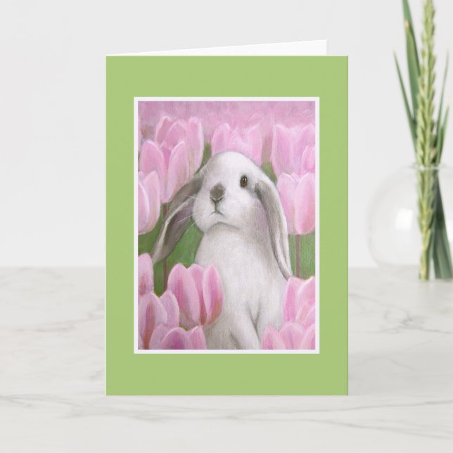 Bunny and Tulip Holiday Card (Front)