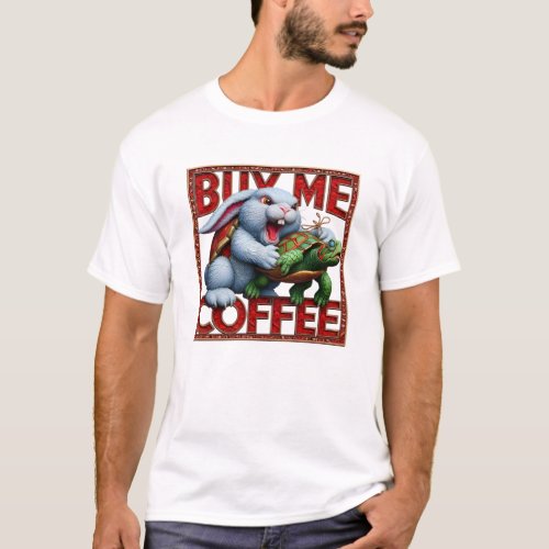 Bunny and Turtle Buy Me A Coffee T_Shirt