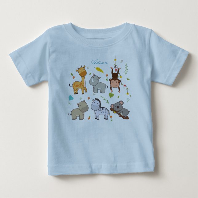 Bunny Animal Baby Boy Blue  Jersey  T-Shirt (Front)