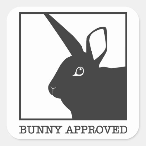 BUNNY APPROVED SQUARE STICKER