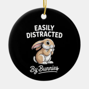 Bunny Art Cute Rabbit Hare Design Men Women Kids Ceramic Ornament