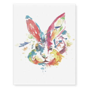 Bunny Art Painting Watercolor Bunny Gift Temporary Tattoos