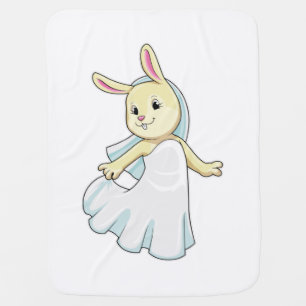 Bunny as Bride with Veil Baby Blanket