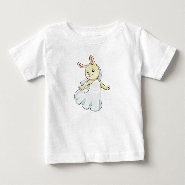 Bunny as Bride with Veil Baby T-Shirt (Front)