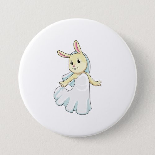 Bunny as Bride with Veil Button