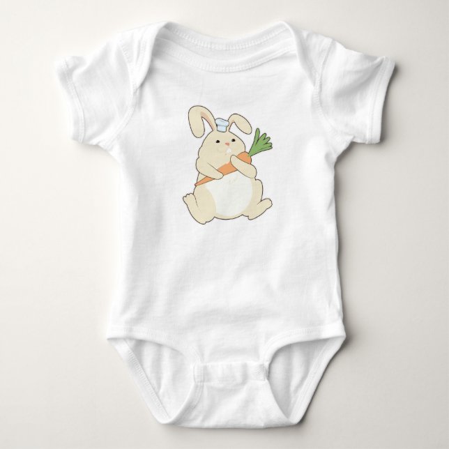 Bunny as Cook with Carrot Baby Bodysuit (Front)
