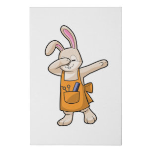 Bunny as Hairdresser with Comb & Scissors Faux Canvas Print