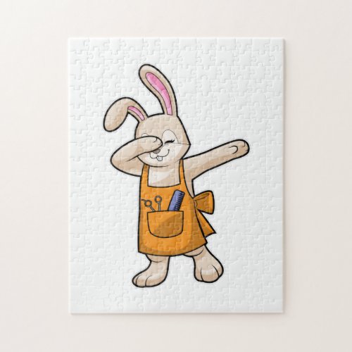 Bunny as Hairdresser with Comb  Scissors Jigsaw Puzzle