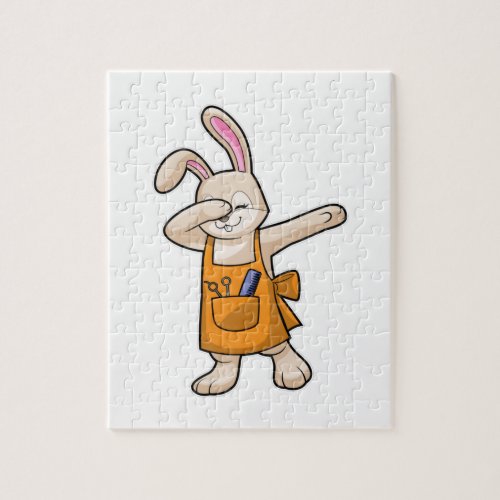 Bunny as Hairdresser with Comb  Scissors Jigsaw Puzzle