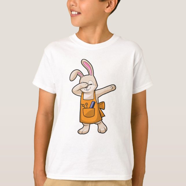 Bunny as Hairdresser with Comb & Scissors T-Shirt (Front)