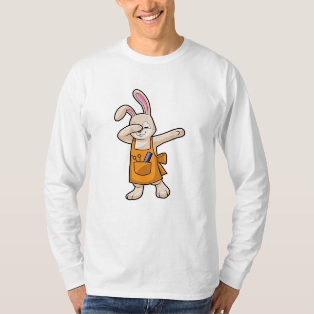 Bunny as Hairdresser with Comb & Scissors T-Shirt (Front)
