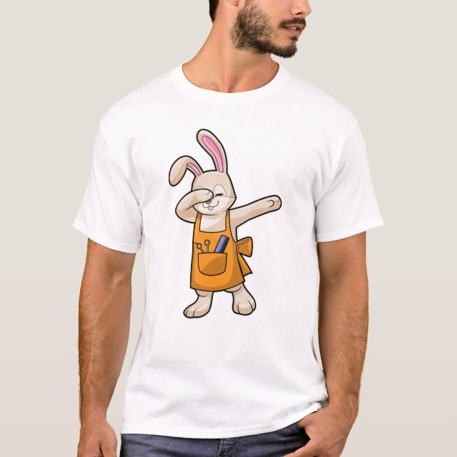Bunny as Hairdresser with Comb & Scissors T-Shirt (Front)