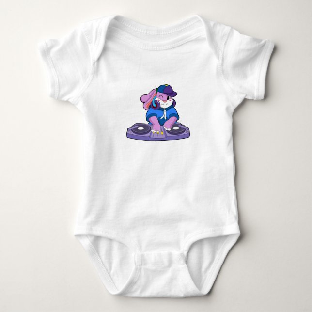 Bunny as Musician with Mixer Baby Bodysuit (Front)