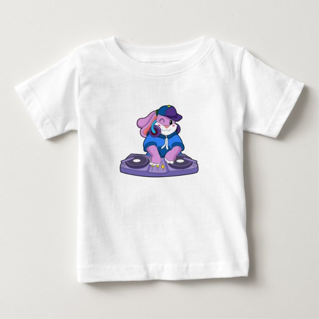 Bunny as Musician with Mixer Baby T-Shirt (Front)