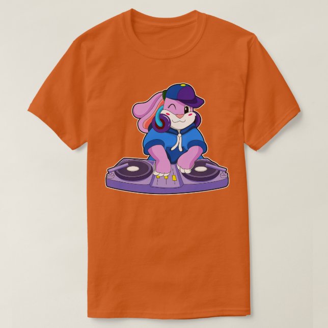 Bunny As Musician With Mixer  T-Shirt (Design Front)