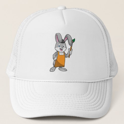 Bunny as Painter with Paint brush Trucker Hat