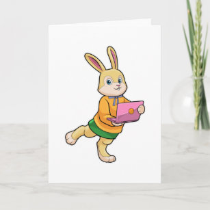 Bunny as Secretary with Laptop Card