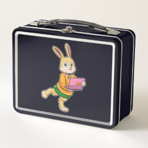 Bunny as Secretary with Laptop Metal Lunch Box