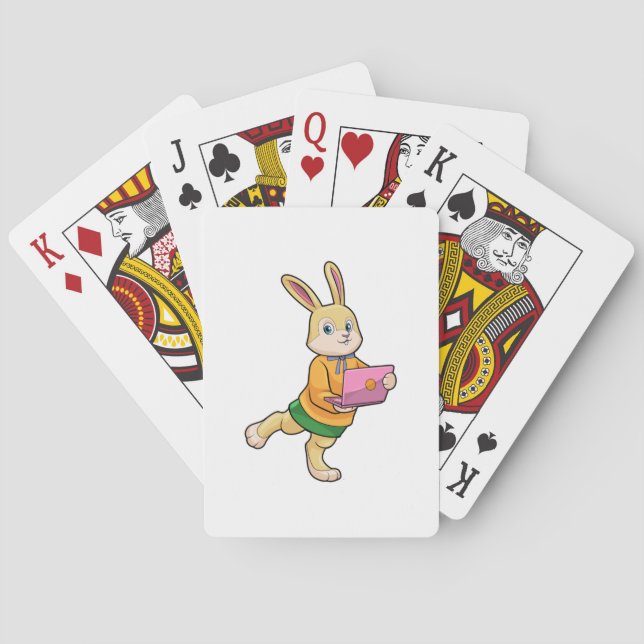 Bunny as Secretary with Laptop Poker Cards (Back)