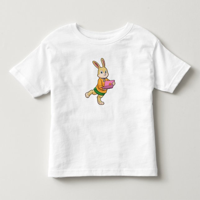 Bunny as Secretary with Laptop Toddler T-shirt (Front)