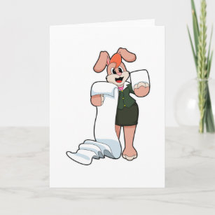 Bunny as Secretary with Paper Card