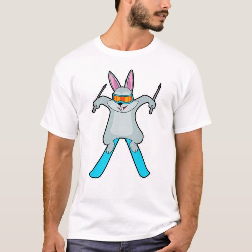 Bunny as Skier with Ski T_Shirt