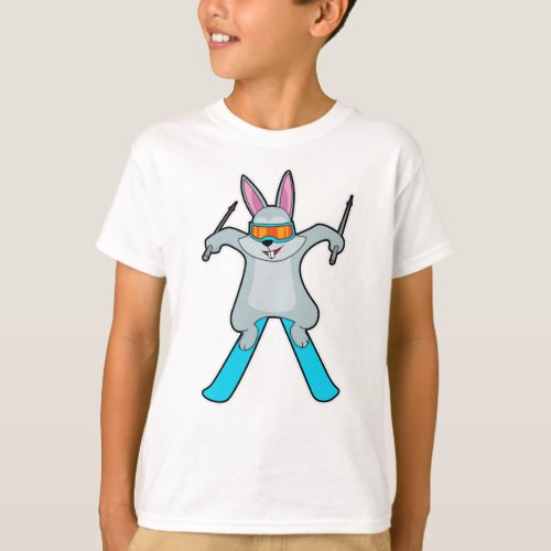 Bunny as Skier with Ski T_Shirt