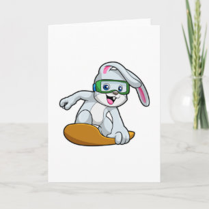 Bunny as Snowboarder with Snowboard Card