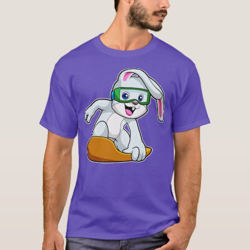 Bunny as Snowboarder with Snowboard T_Shirt
